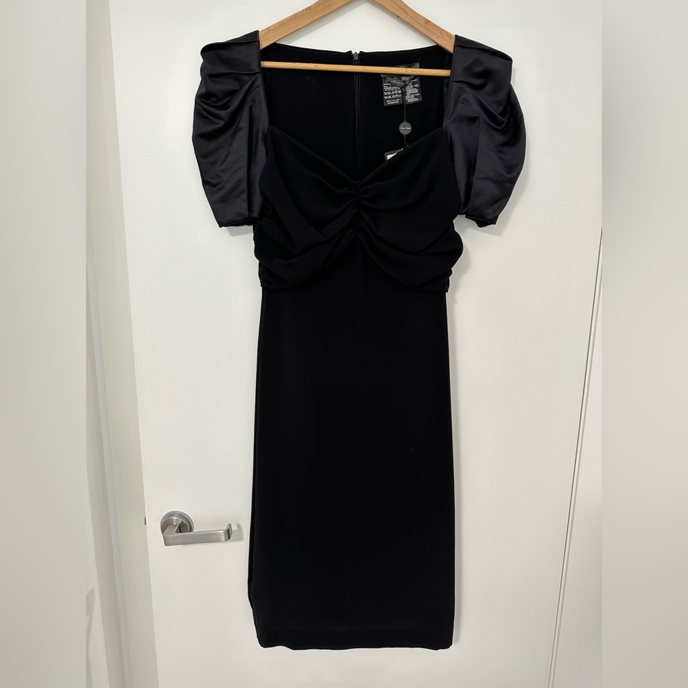 MaxMara little black dress, mini with silk bell sleves. Size IT 44. New w/tags - Picture 1 of 9